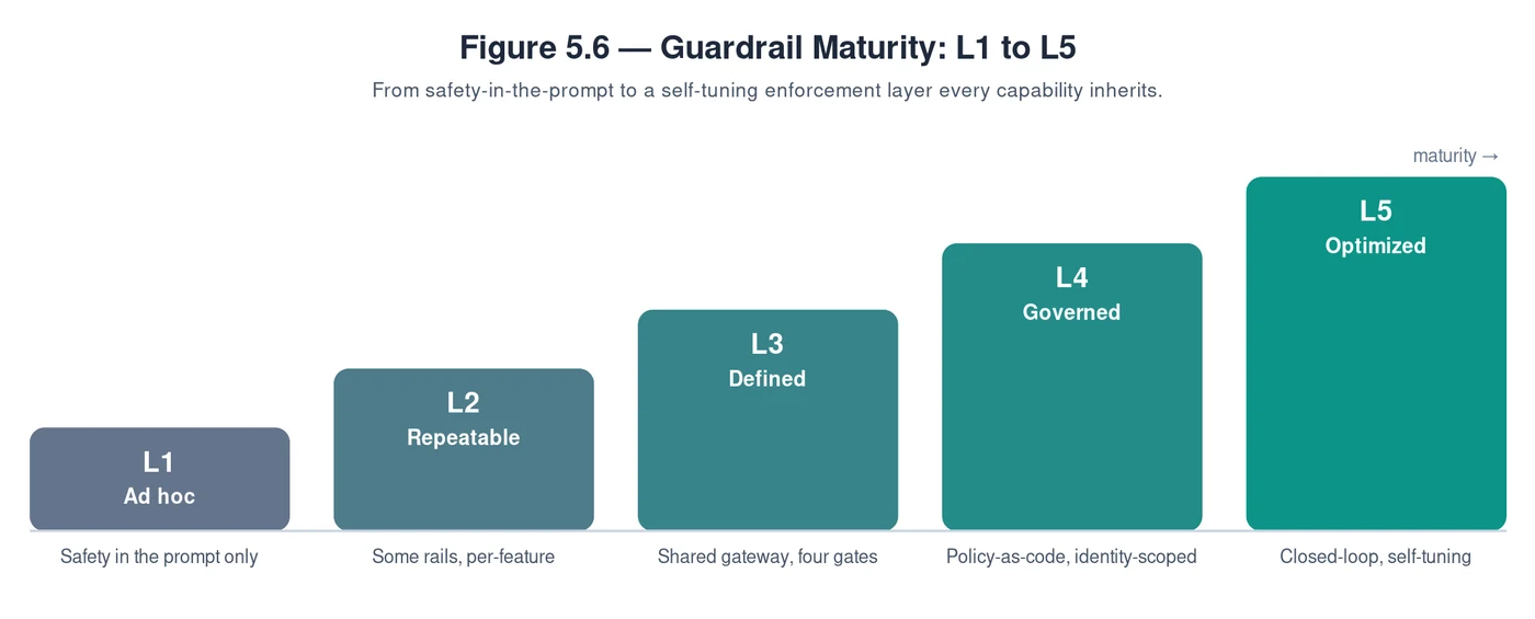 Figure 5.6 — guardrail maturity L1 to L5
