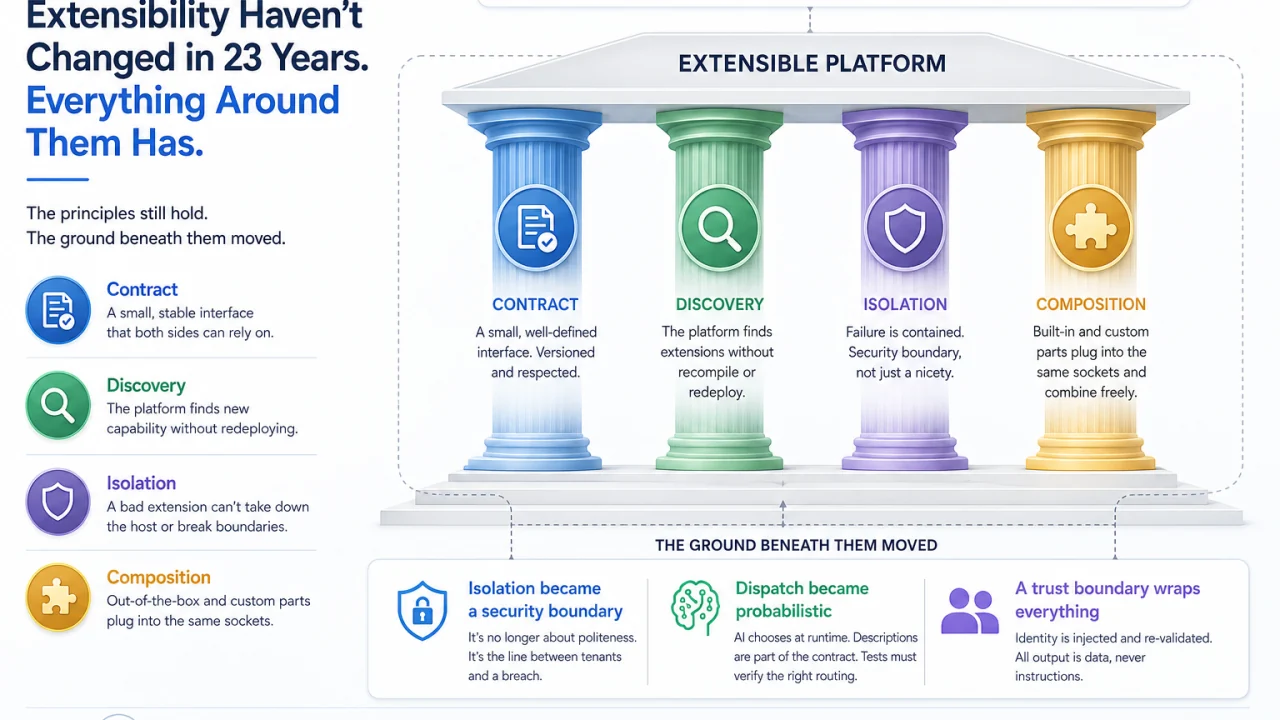 The four pillars of extensibility and the substrate beneath them